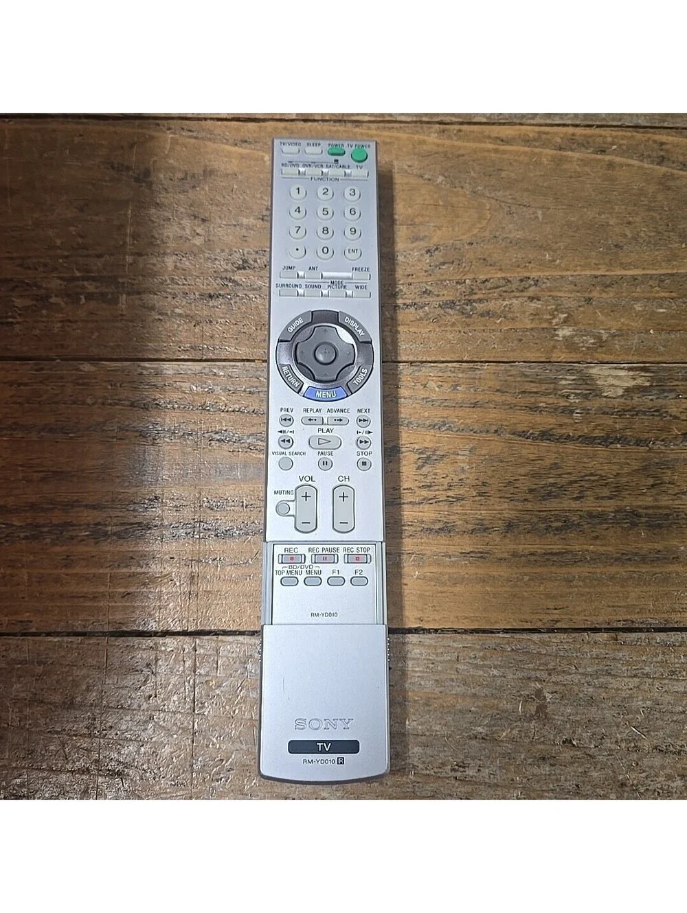 SONY RM-YD010 TV Remote w/Hidden DVD Menu - Tested